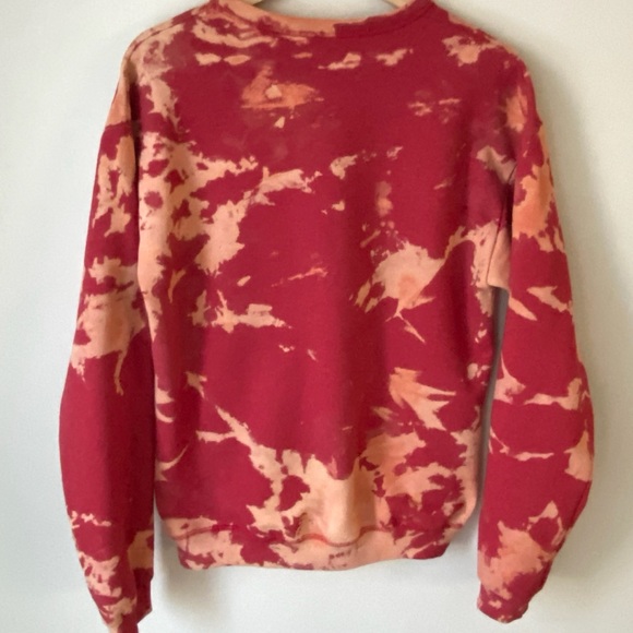 Tie Dye Womans Red Crewneck Sweater Size Small - Picture 8 of 14